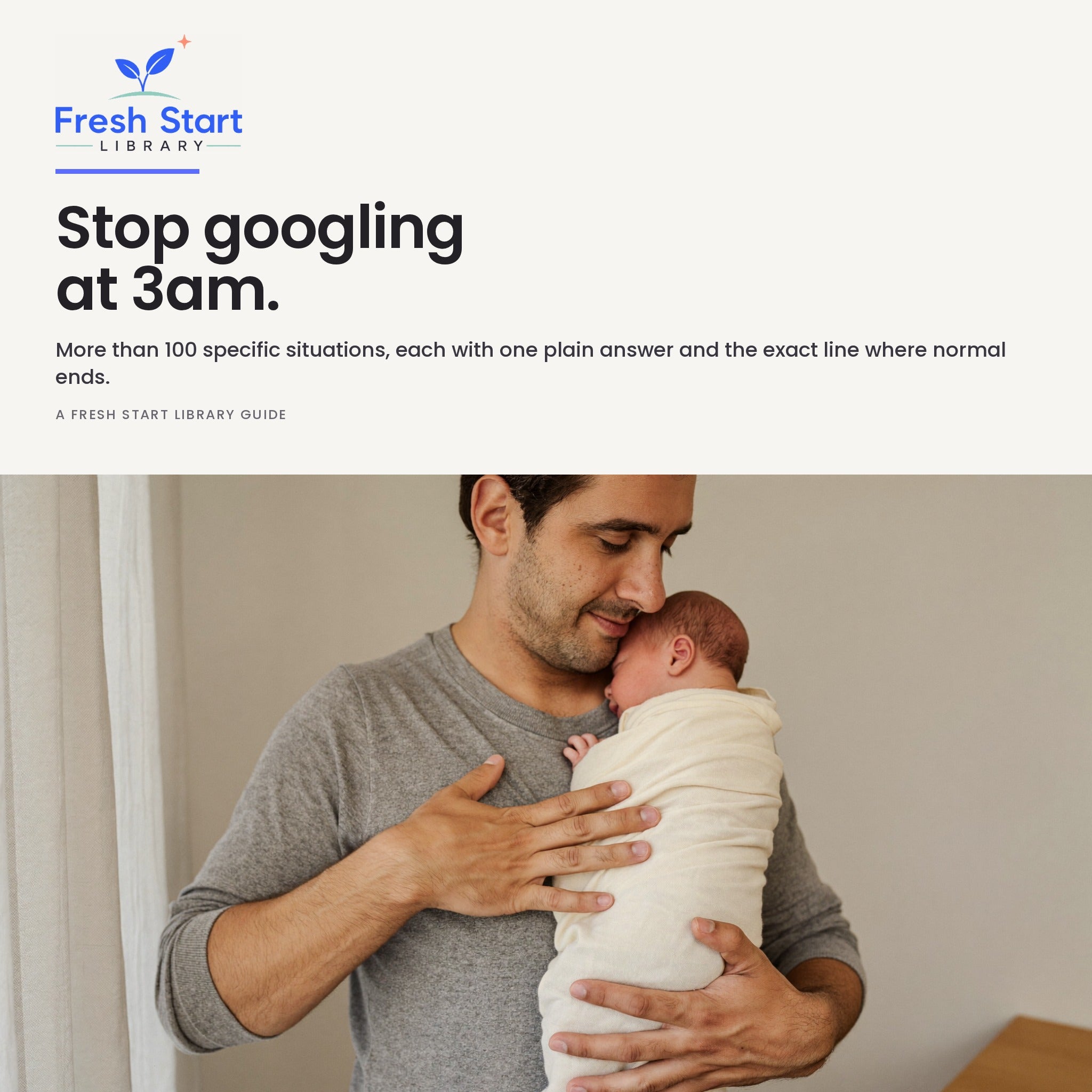 Stop googling at 3am. More than 100 specific situations, each with one plain answer and the exact line where normal ends.